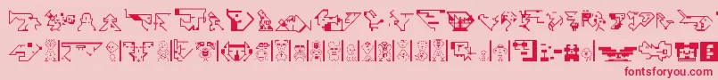 Fonte TestamentCNeuroticons1 – fontes vermelhas em um fundo rosa