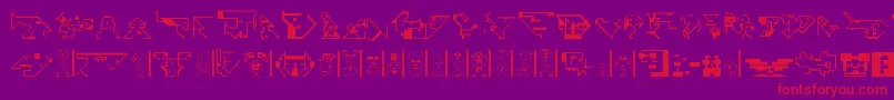 Fonte TestamentCNeuroticons1 – fontes vermelhas em um fundo violeta