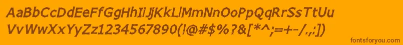 ChizzItalic Font – Brown Fonts on Orange Background