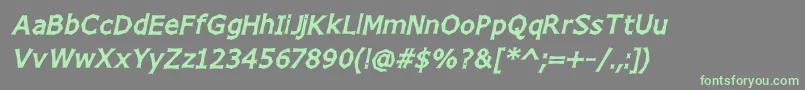 ChizzItalic-fontti – vihreät fontit harmaalla taustalla