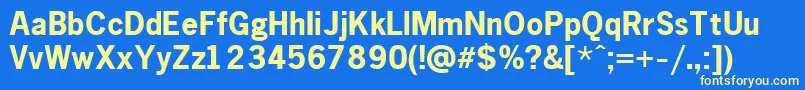 フォントGothic.KzBold – 黄色の文字、青い背景