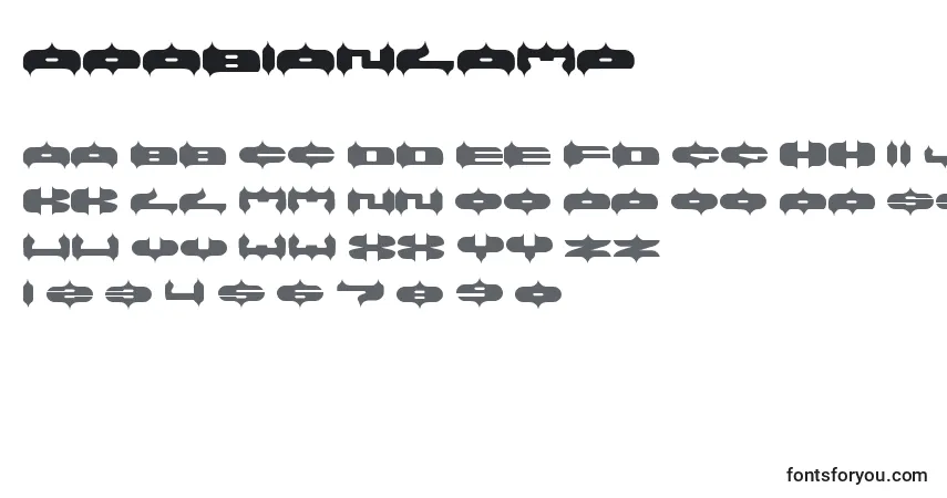 Czcionka ArabianLamp – alfabet, cyfry, specjalne znaki