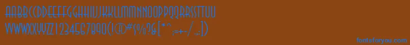 Annalightc-Schriftart – Blaue Schriften auf braunem Hintergrund