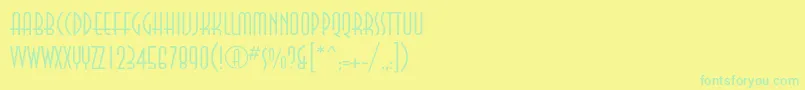 Annalightc Font – Green Fonts on Yellow Background