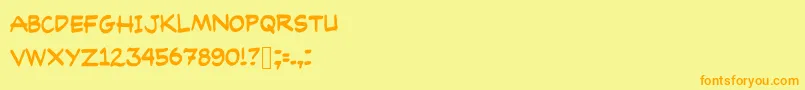 PrismaComicFont Font – Orange Fonts on Yellow Background