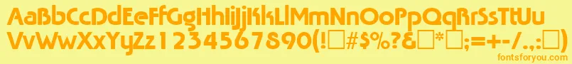 TabascoRegular-Schriftart – Orangefarbene Schriften auf gelbem Hintergrund