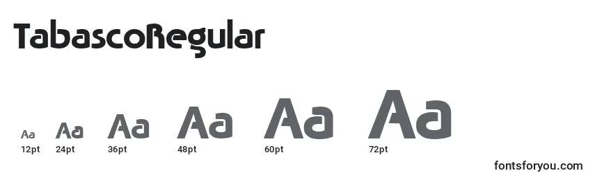 TabascoRegular Font Sizes