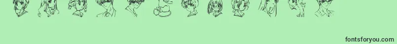 fuente SoCcsakura – Fuentes Negras Sobre Fondo Verde