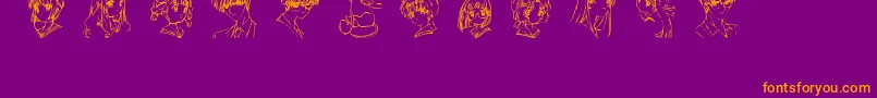 SoCcsakura Font – Orange Fonts on Purple Background