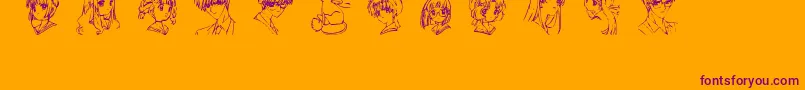 SoCcsakura-Schriftart – Violette Schriften auf orangefarbenem Hintergrund