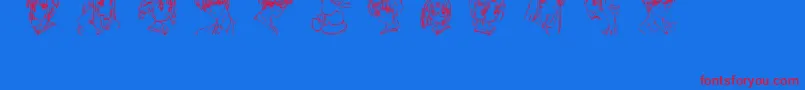 SoCcsakura Font – Red Fonts on Blue Background