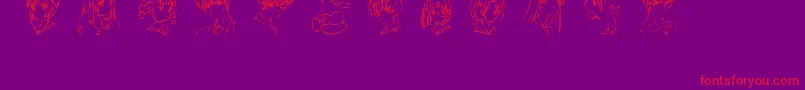 SoCcsakura Font – Red Fonts on Purple Background