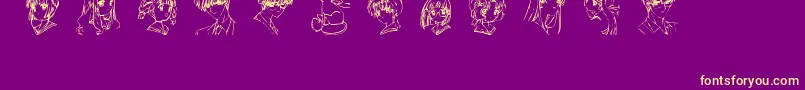 SoCcsakura Font – Yellow Fonts on Purple Background