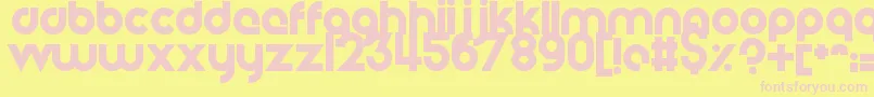 フォントHelloAngel – ピンクのフォント、黄色の背景