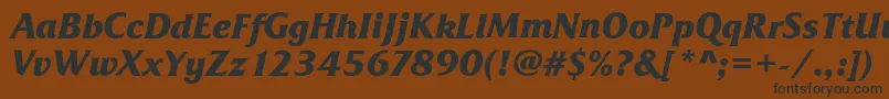 FrizQuadrataBoldItalic-Schriftart – Schwarze Schriften auf braunem Hintergrund