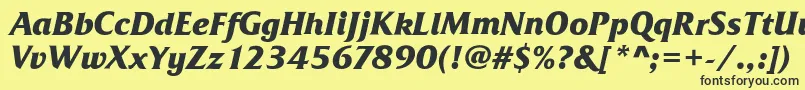 FrizQuadrataBoldItalic Font – Black Fonts on Yellow Background