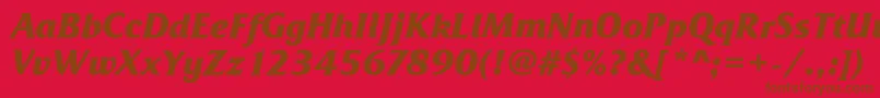 FrizQuadrataBoldItalic Font – Brown Fonts on Red Background