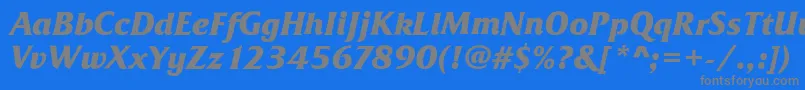FrizQuadrataBoldItalic Font – Gray Fonts on Blue Background