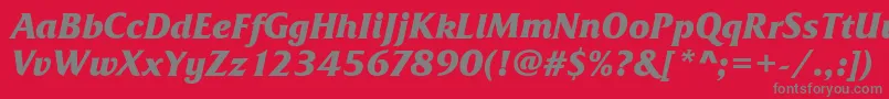 FrizQuadrataBoldItalic Font – Gray Fonts on Red Background