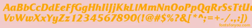 FrizQuadrataBoldItalic Font – Orange Fonts on Pink Background