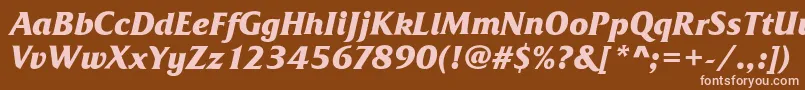 FrizQuadrataBoldItalic Font – Pink Fonts on Brown Background