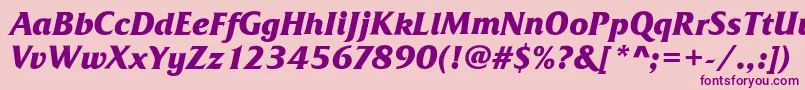 FrizQuadrataBoldItalic Font – Purple Fonts on Pink Background