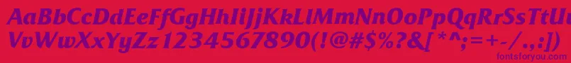 FrizQuadrataBoldItalic Font – Purple Fonts on Red Background