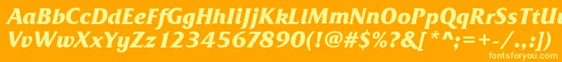 FrizQuadrataBoldItalic Font – Yellow Fonts on Orange Background