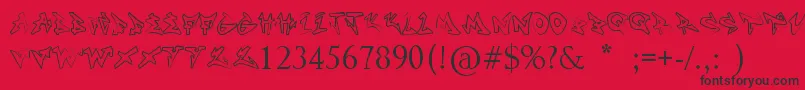 Nonamehd Font – Black Fonts on Red Background