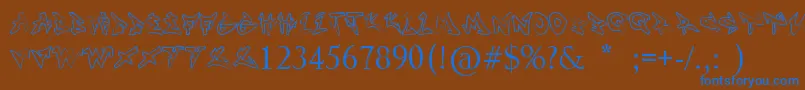 Nonamehd Font – Blue Fonts on Brown Background
