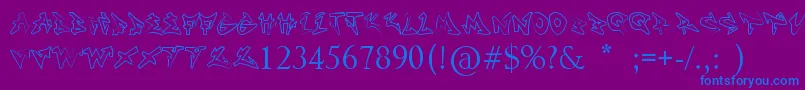 Nonamehd Font – Blue Fonts on Purple Background