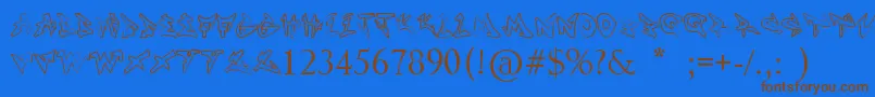 Nonamehd Font – Brown Fonts on Blue Background