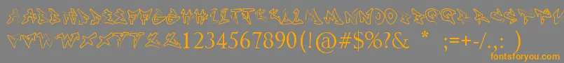 Nonamehd Font – Orange Fonts on Gray Background