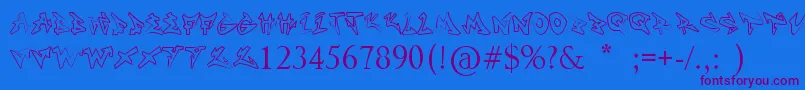 Nonamehd Font – Purple Fonts on Blue Background