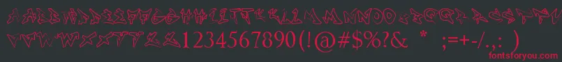 Nonamehd Font – Red Fonts on Black Background