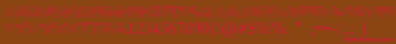 Nonamehd-Schriftart – Rote Schriften auf braunem Hintergrund