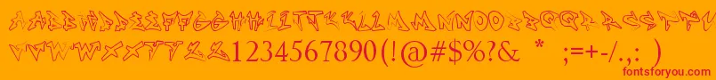 Nonamehd Font – Red Fonts on Orange Background