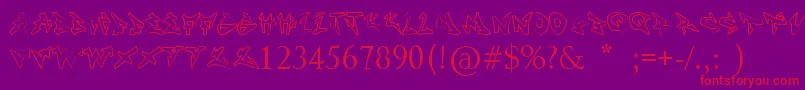 Nonamehd Font – Red Fonts on Purple Background