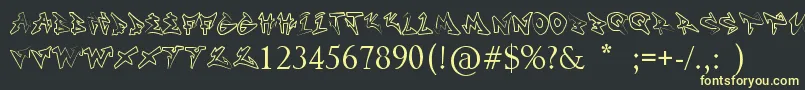 Nonamehd Font – Yellow Fonts on Black Background