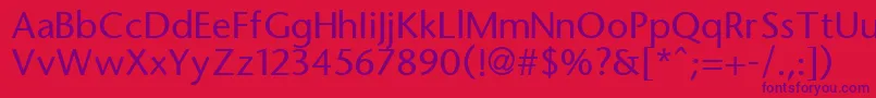 Stonesans-fontti – violetit fontit punaisella taustalla
