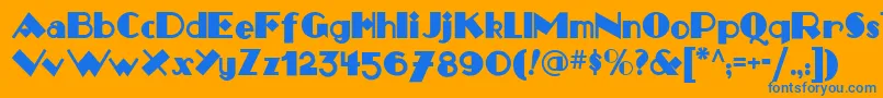 Monkeyfingersnf Font – Blue Fonts on Orange Background