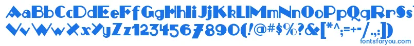 Monkeyfingersnf-Schriftart – Blaue Schriften auf weißem Hintergrund