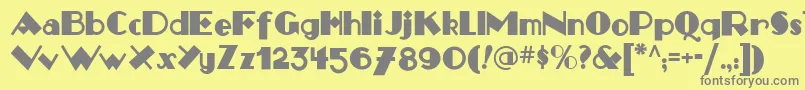 Monkeyfingersnf-Schriftart – Graue Schriften auf gelbem Hintergrund
