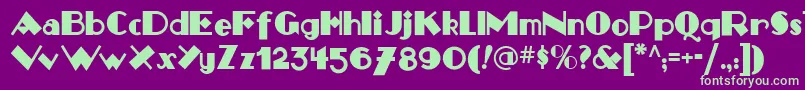 Monkeyfingersnf-Schriftart – Grüne Schriften auf violettem Hintergrund