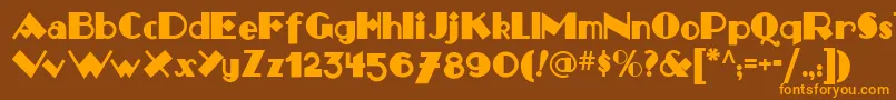 Monkeyfingersnf Font – Orange Fonts on Brown Background