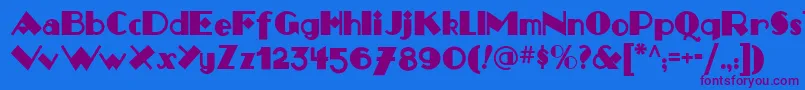 Monkeyfingersnf Font – Purple Fonts on Blue Background