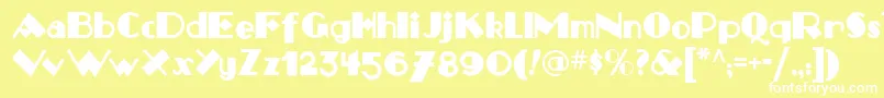 Шрифт Monkeyfingersnf – белые шрифты на жёлтом фоне