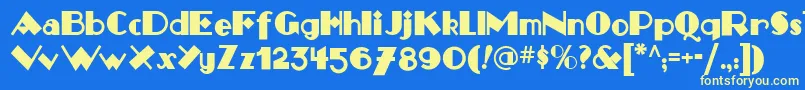 Monkeyfingersnf Font – Yellow Fonts on Blue Background