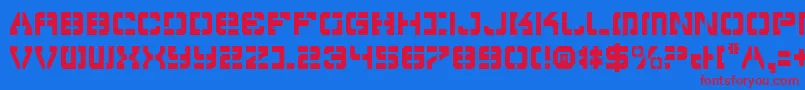 Vyperc Font – Red Fonts on Blue Background