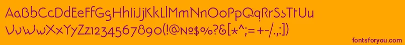 PykesPeakZero-Schriftart – Violette Schriften auf orangefarbenem Hintergrund